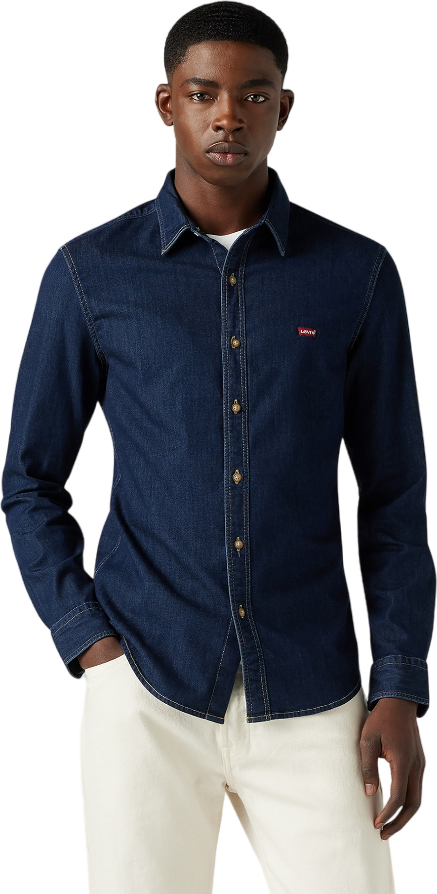 

Рубашка мужская Levi's LS BATTERY HM SHIRT SLIM DARK INDIGO - WORN IN синяя L, Синий, LS BATTERY HM SHIRT SLIM DARK INDIGO - WORN IN