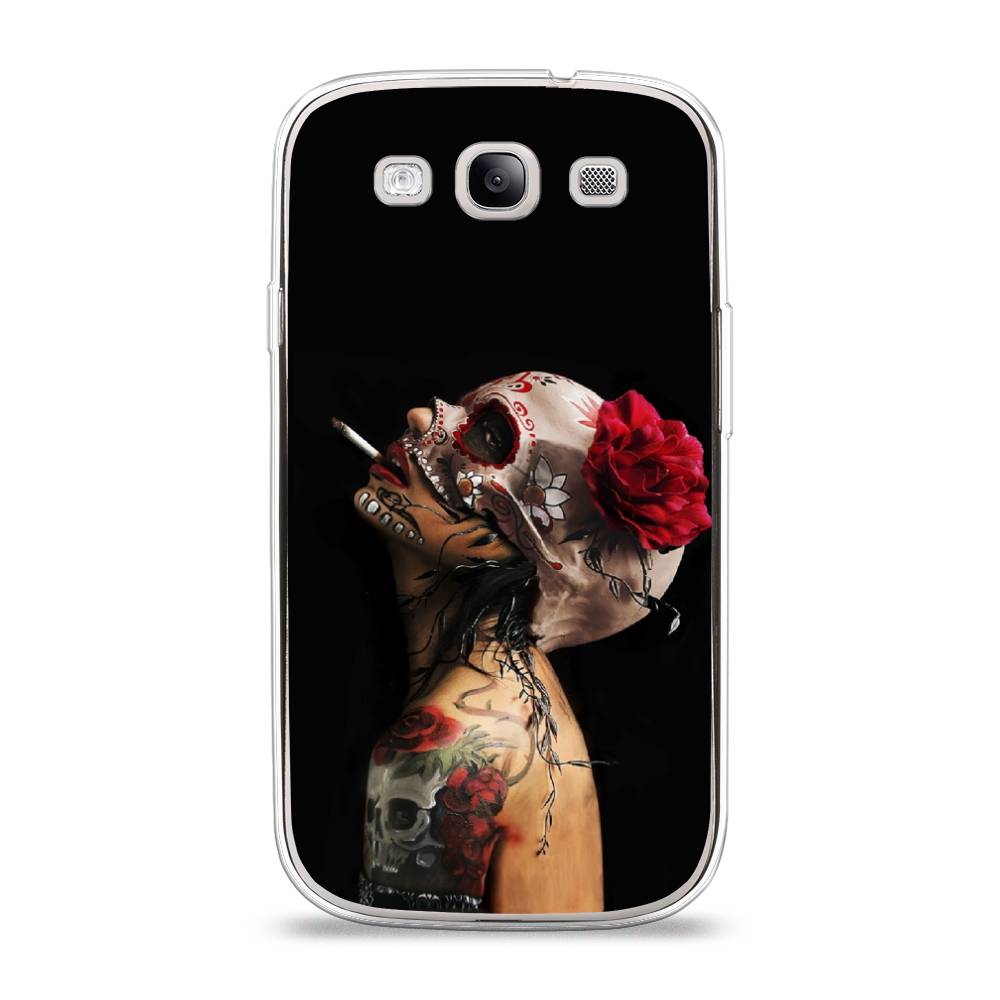 

Чехол Awog на Samsung Galaxy S3 / Самсунг S3 "Девушка с черепом", Черный;красный;бежевый, 23750-9