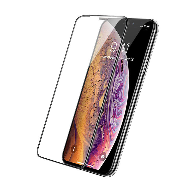 

Защитное стекло на iPhone XR/11 (6.1), с сеточкой для динамика, черное, X-CASE