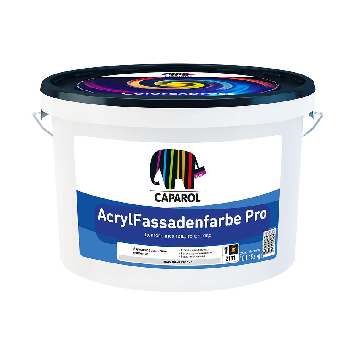 Краска фасадная Caparol Acryl Fassadenfarbe, матовая, база 1, белая, 10 л