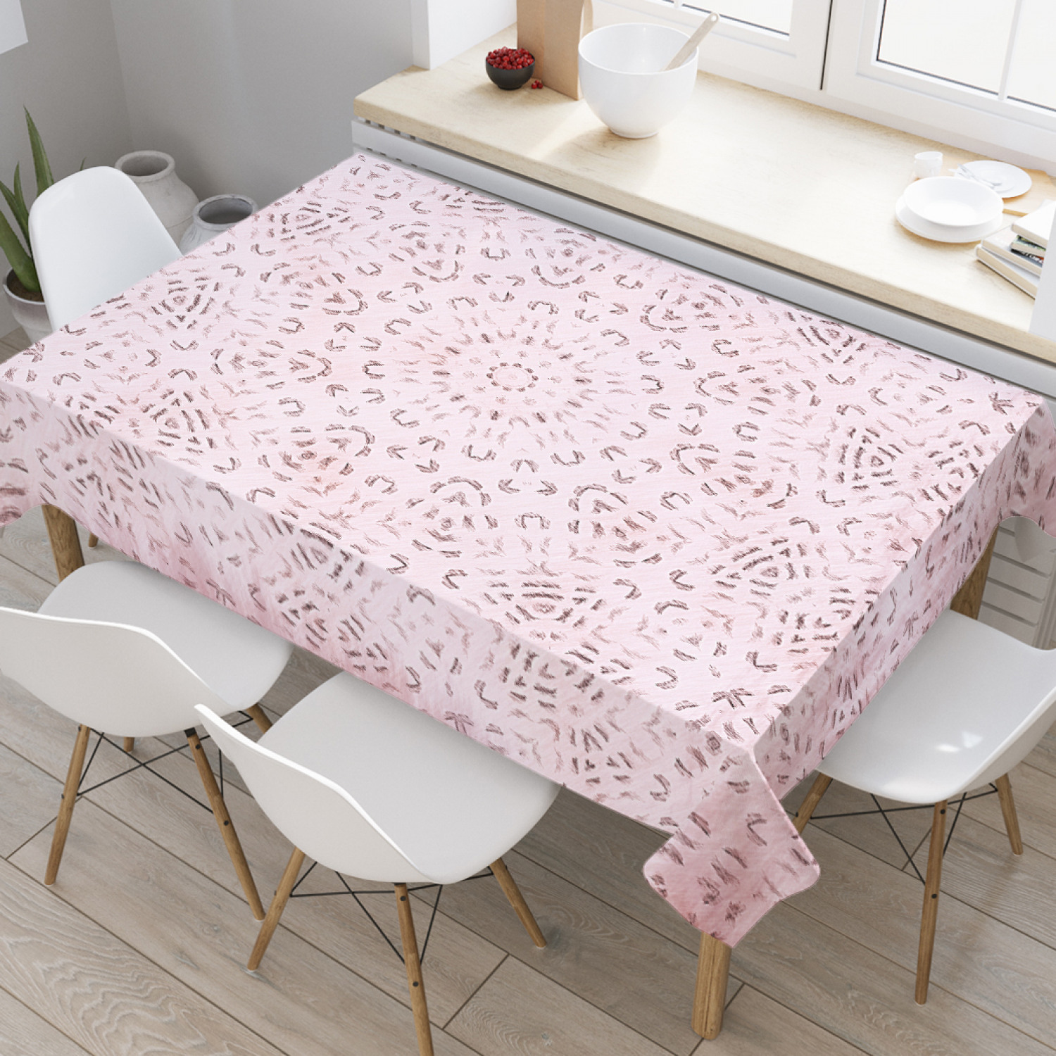 

Скатерть прямоугольная JoyArty "Кружевная салфетка" из оксфорда, 120x145 см, Розовый, Кружевная салфетка