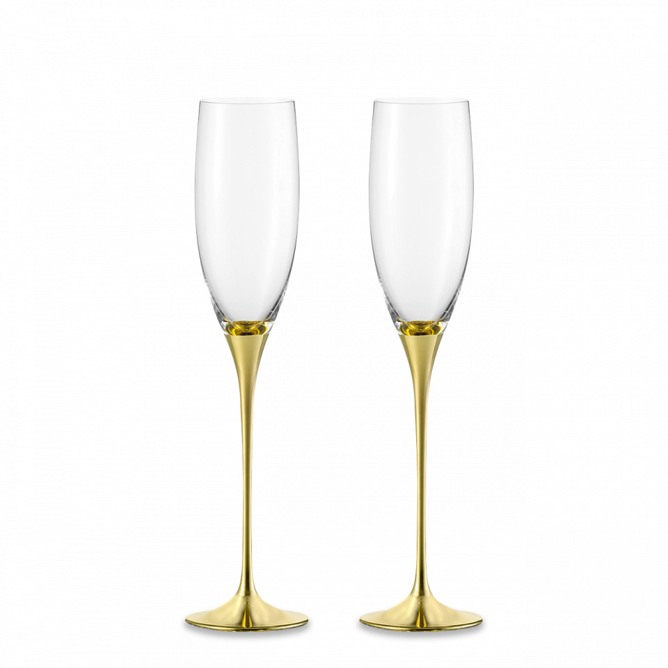 

Набор из 2-х бокалов для шампанского Eisch Champagner Exklusiv 47750094 180 мл хрусталь, Золотистый;прозрачный