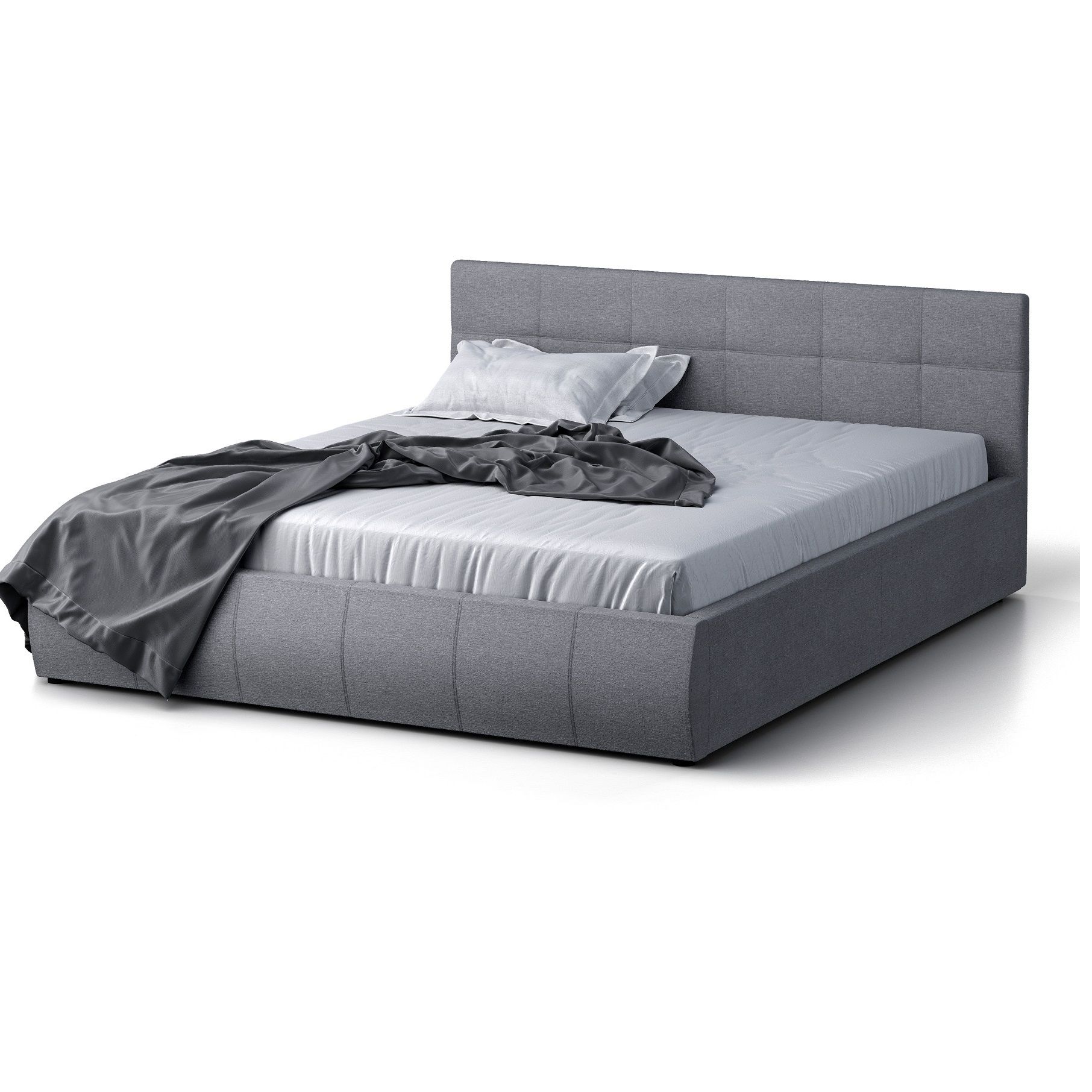 Двуспальная кровать Венера-1 160х190, GALAXY, серый рогожка