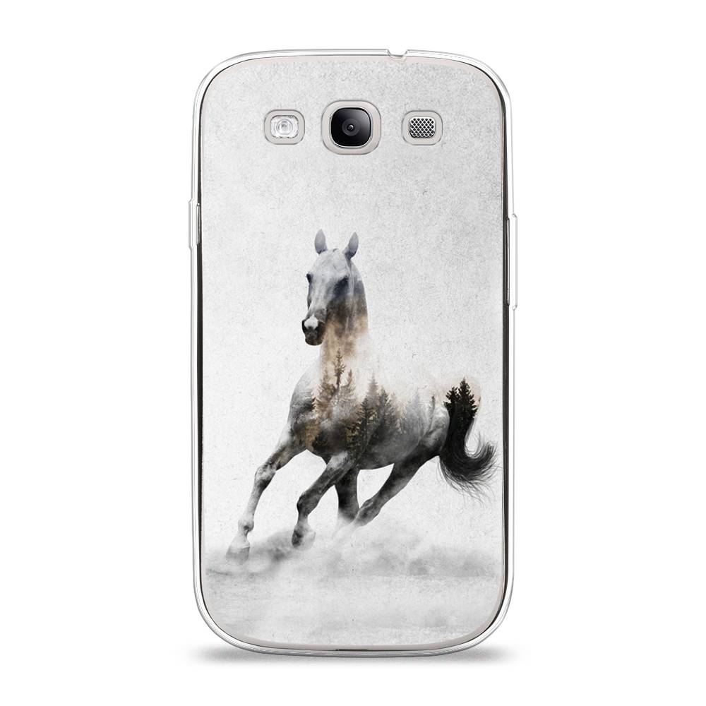

Чехол Awog на Samsung Galaxy S3 / Самсунг S3 "Лошадь лес", Серый;черный, 23750-2