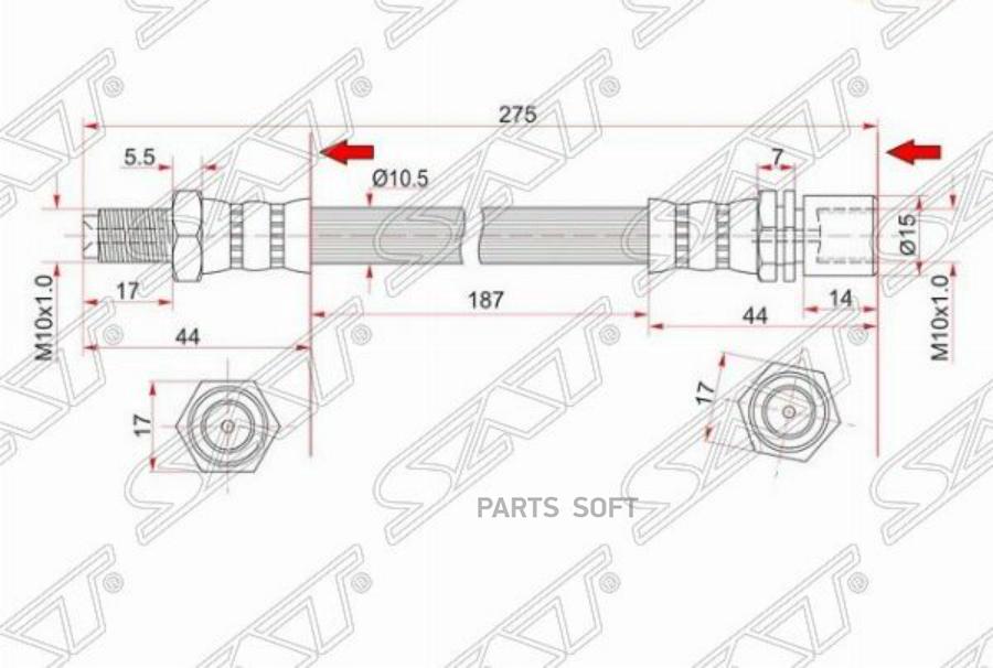 

Шланг Тормозной Передний (Таиланд) Toyota Land Cruiser Prado 84-96 Мост/Chaser/Cresta/Mark