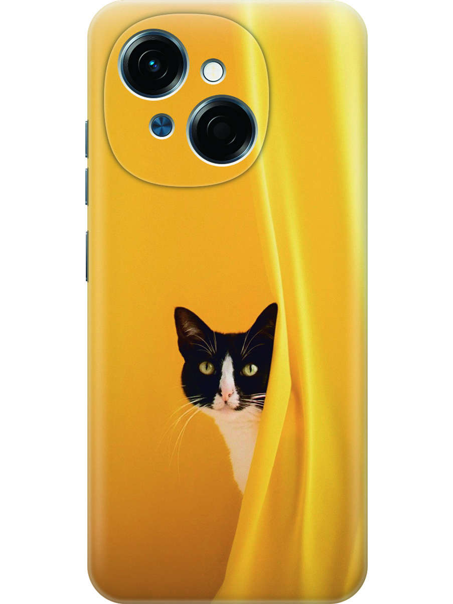 

Силиконовый чехол на Tecno Spark Go 1 / Pop 9 с принтом "Выглядывающий котик", Прозрачный;белый;желтый;черный, 786716912