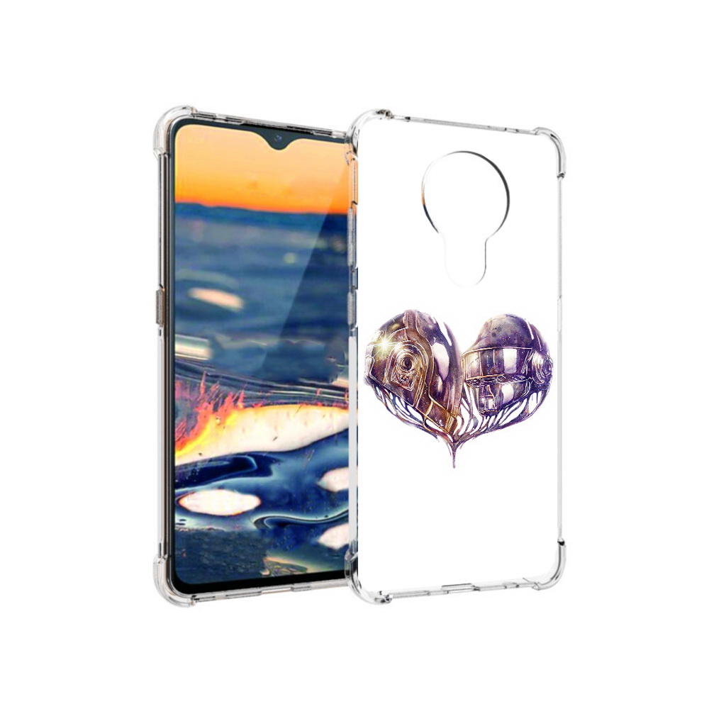 

Чехол MyPads Tocco для Nokia 5.3 сердце абстракция (PT227052.106.596), Прозрачный, Tocco