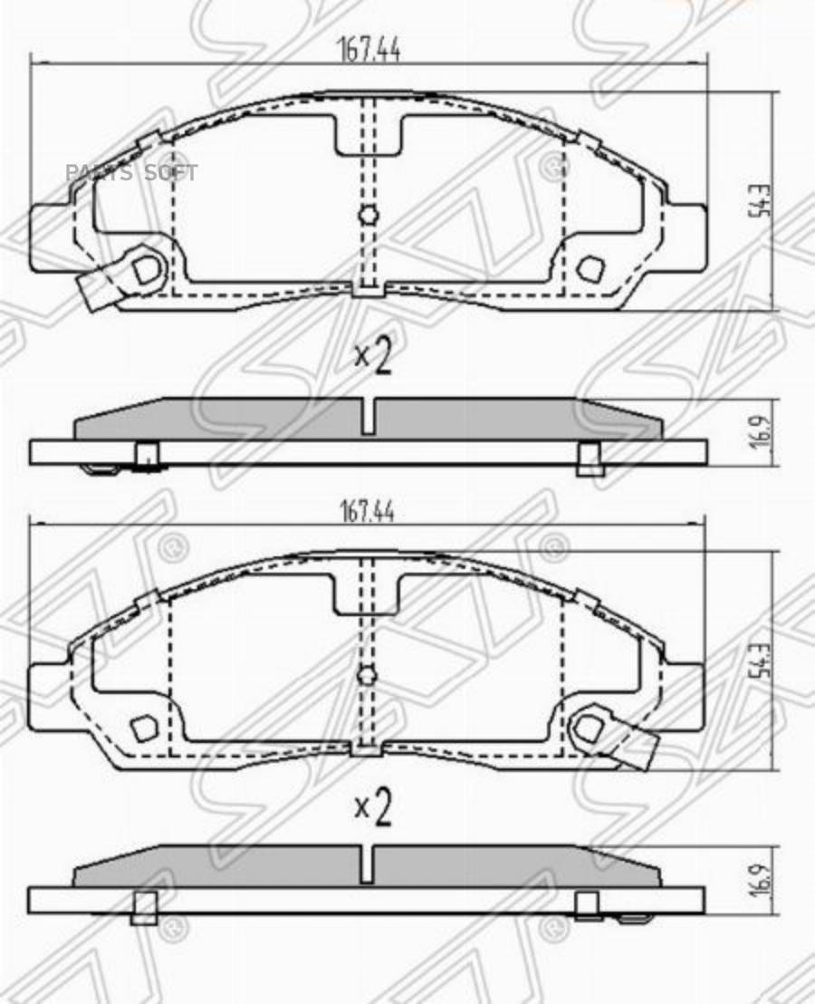 

Колодки тормозные перед isuzu d-max/elf iii nkr8#/nkq8# SAT ST8980511170