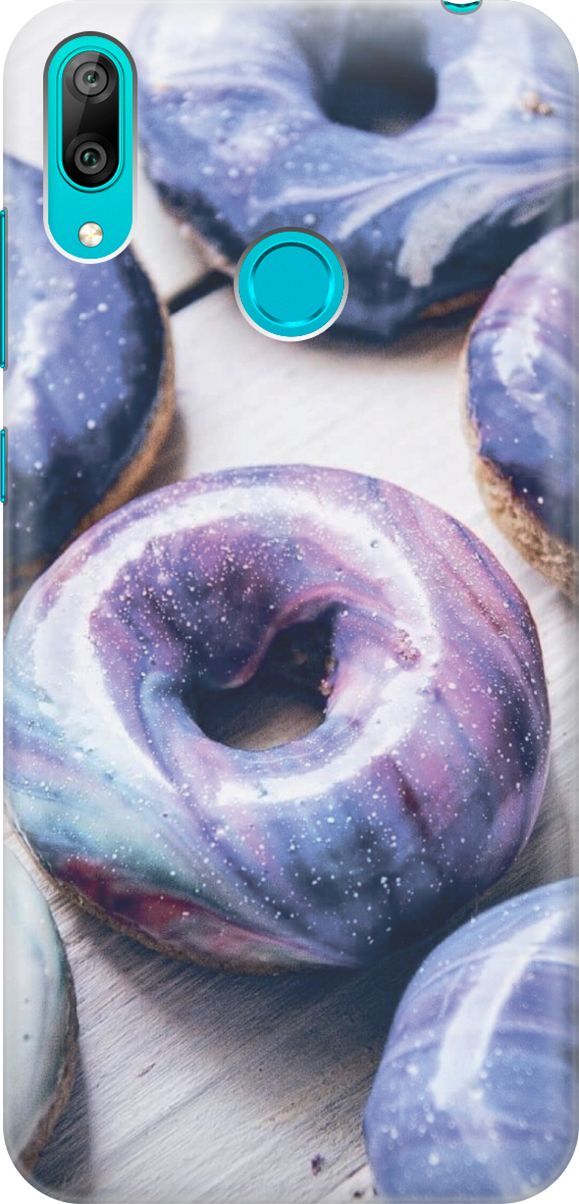 

Силиконовый чехол на Huawei Y7 (2019) "Пончики в сиреневой глазури", Белый;фиолетовый, 3425