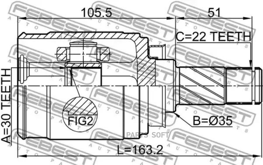 

Шрус Внутренний Правый FEBEST 1011T300RH