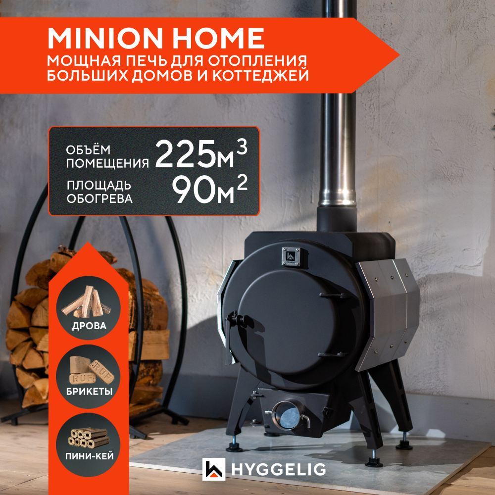 Печь отопительная HYGGELIG Minion Home буржуйка 2505 мини печь simfer m2507 albeni compact 5 режимов работы