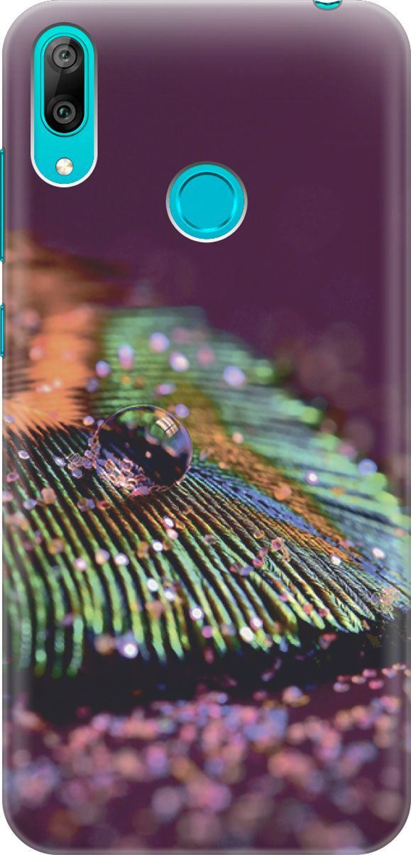 

Силиконовый чехол на Huawei Y7 (2019) "Капля на пере", Зеленый;фиолетовый, 3425