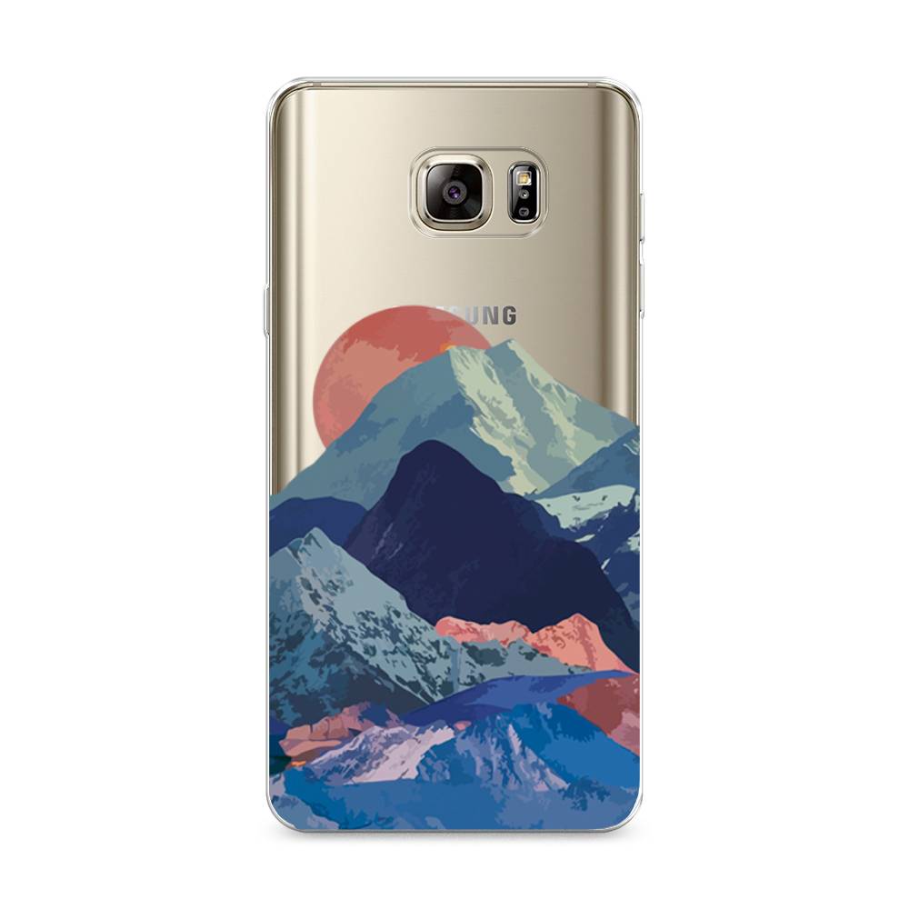 

Чехол на Samsung Galaxy Note 5 "Закат в снежных горах", Красный;серый;голубой, 23550-2