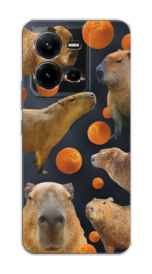 

Чехол на Vivo V25/V25e "Капибара и апельсины", Бежевый;оранжевый, 267750-1