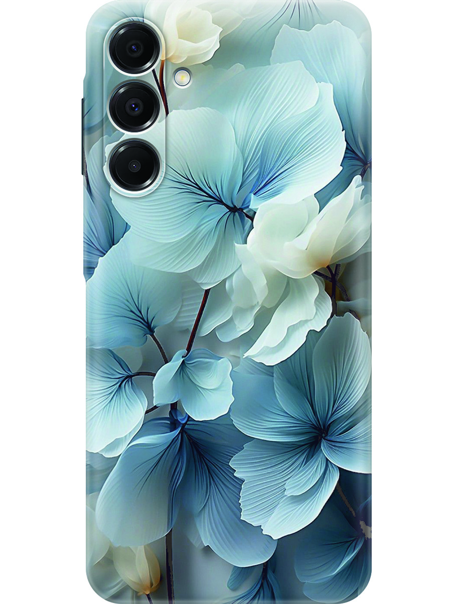 

Силиконовый чехол на Samsung Galaxy A16 с принтом "Бежево-голубые цветы", Прозрачный;бежевый;голубой, 786721722