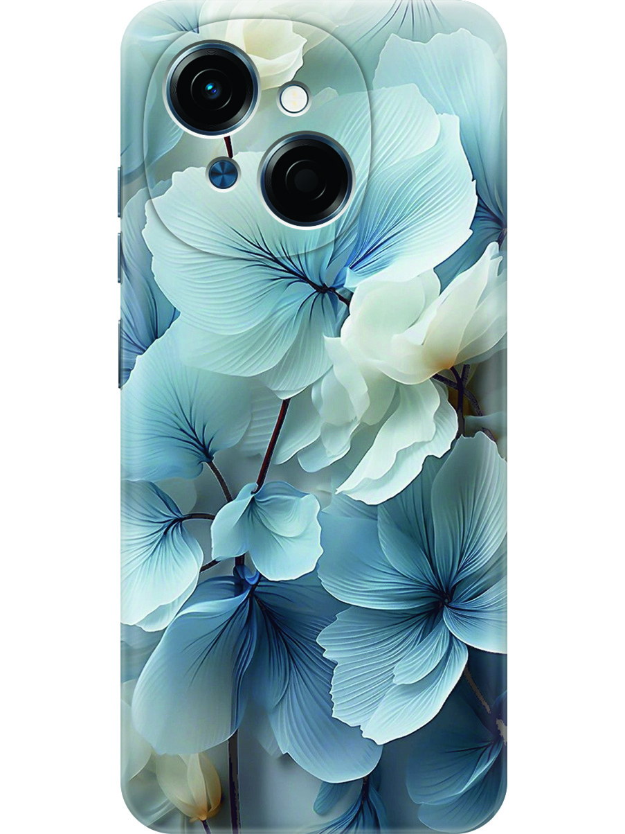 

Силиконовый чехол на Tecno Spark Go 1 / Pop 9 с принтом "Бежево-голубые цветы", Прозрачный;бежевый;голубой, 786716922