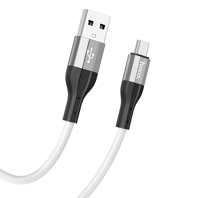 

USB Кабель Micro, HOCO, X72, силиконовый, 1м, белый