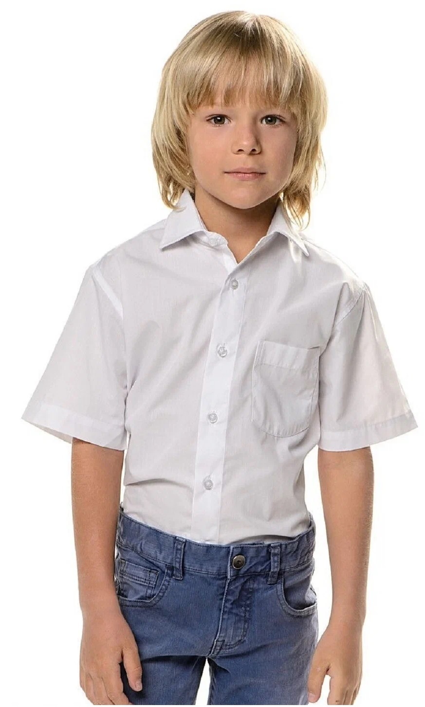 Рубашка детская Tsarevich PT2000-k-slim, белый, 158