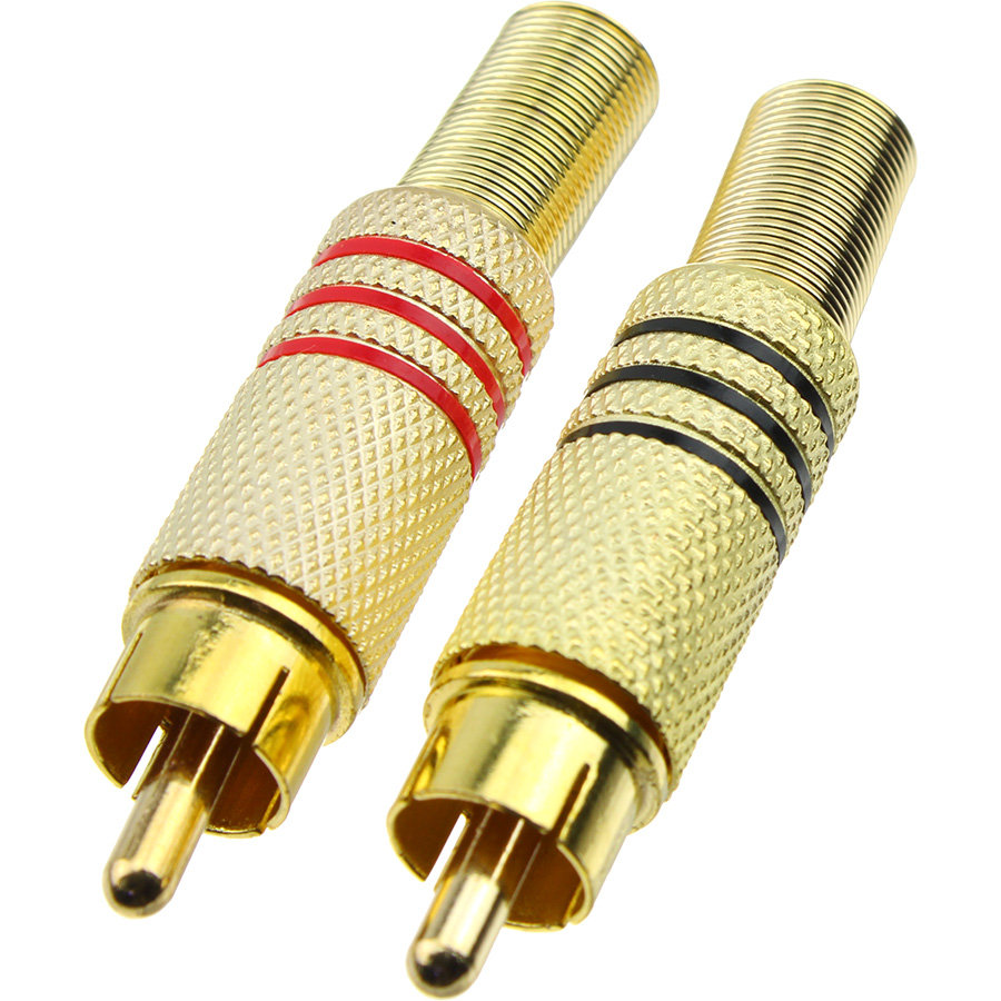 фото Разъем rca gold 3 полоски (2шт), под винт sds