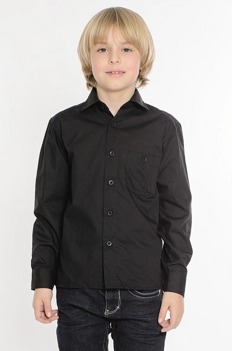 Рубашка детская Tsarevich DF420, черный, 128