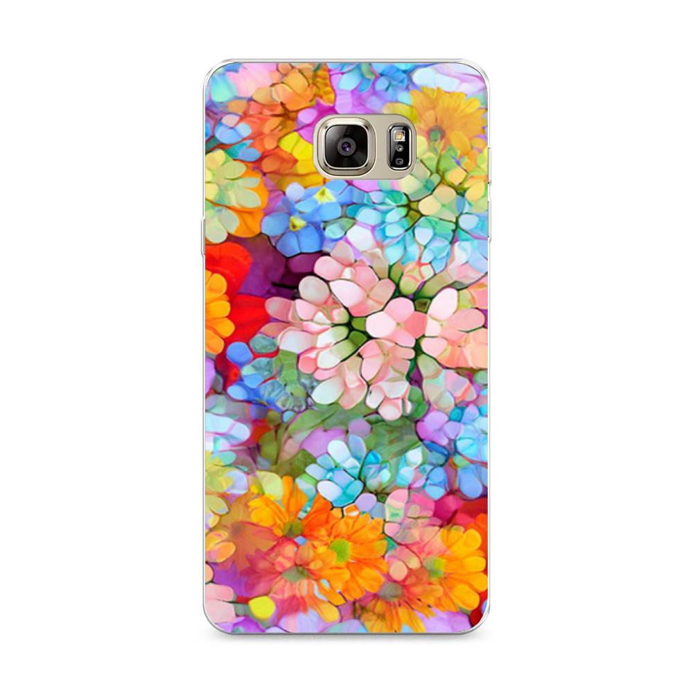 

Чехол на Samsung Galaxy Note 5 "Цветы витраж", Оранжевый;розовый;голубой, 23550-3