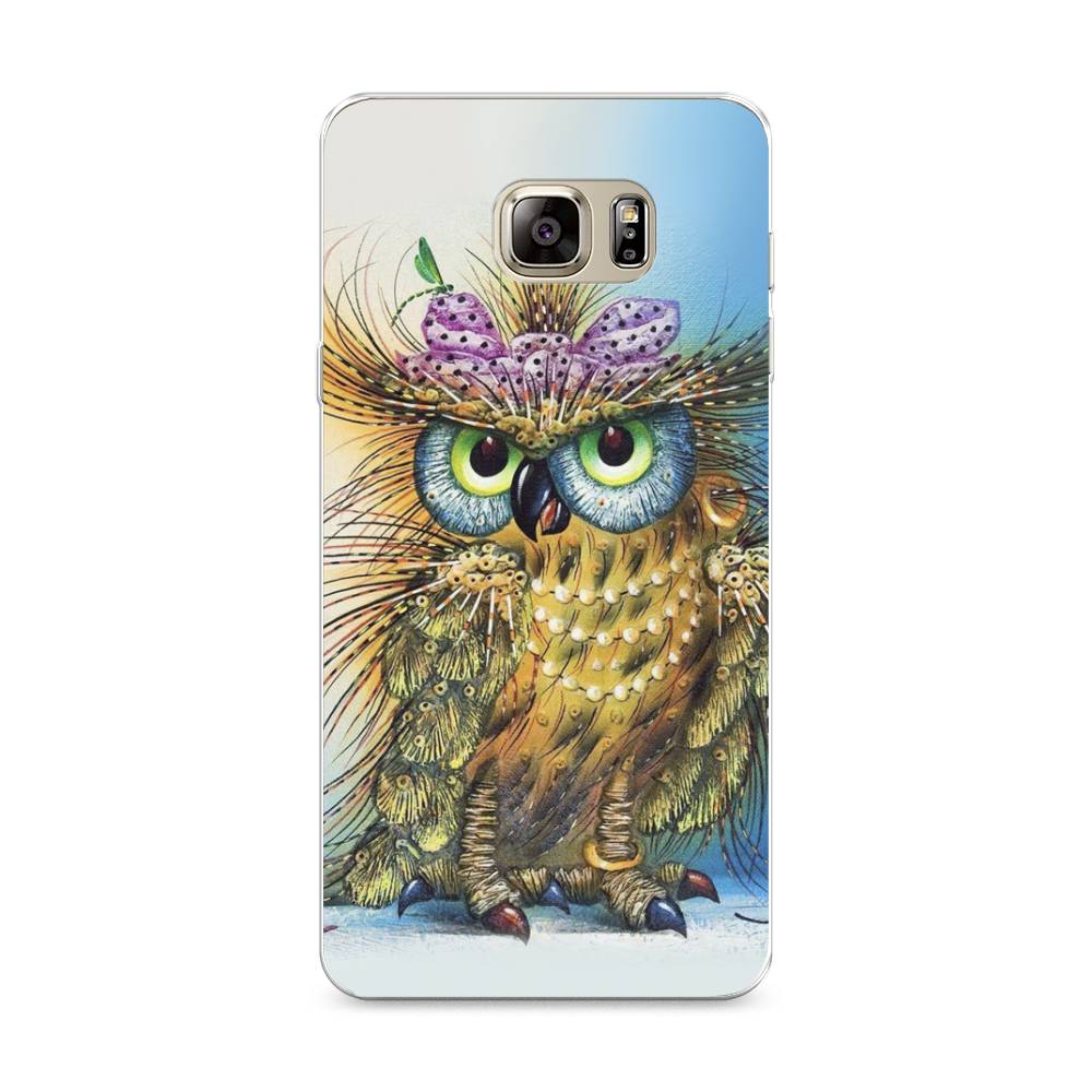 

Чехол на Samsung Galaxy Note 5 "Модная сова", Коричневый;голубой, 23550-1
