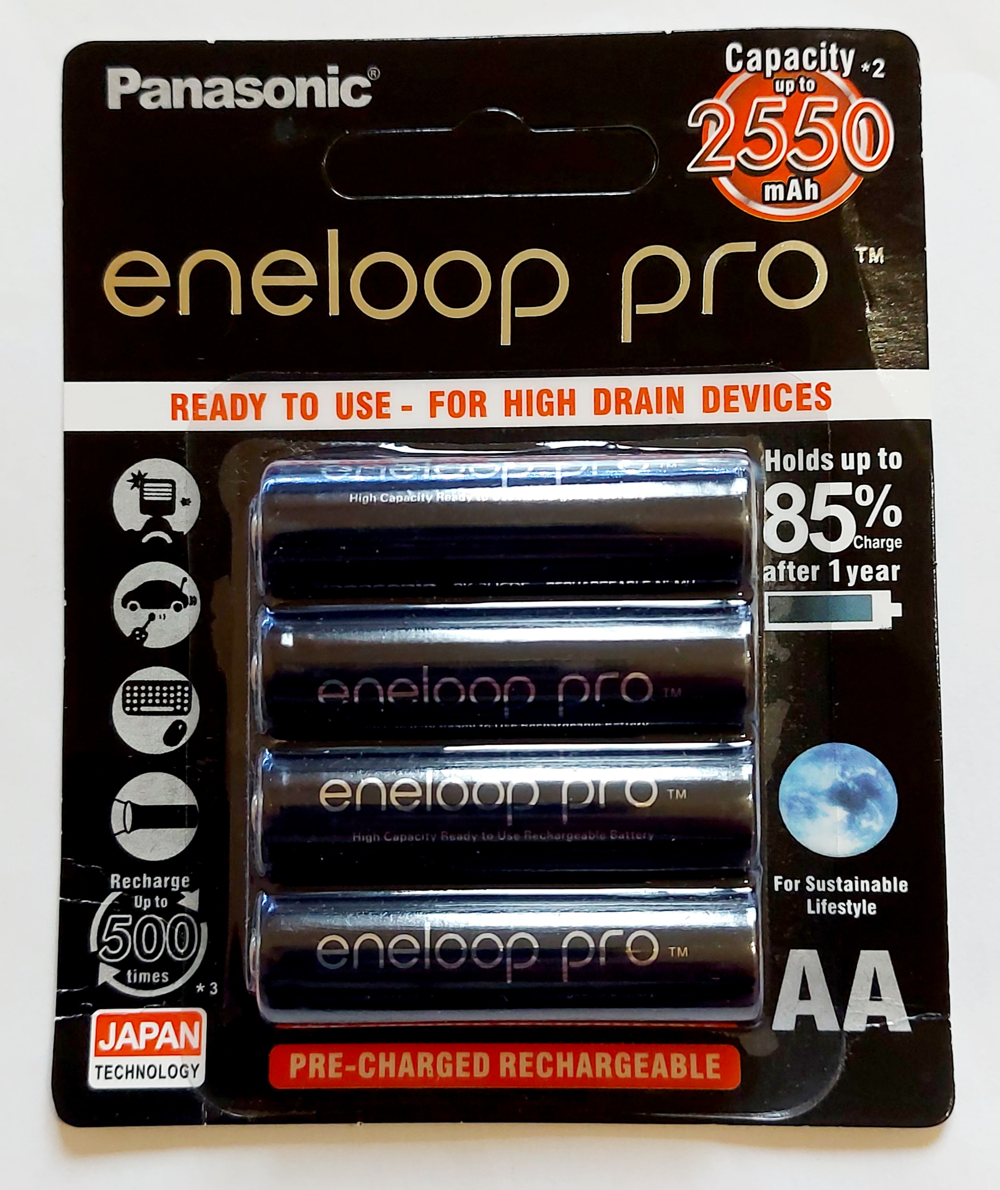 Аккумуляторы Panasonic Eneloop Pro АA ВК-4HCDE