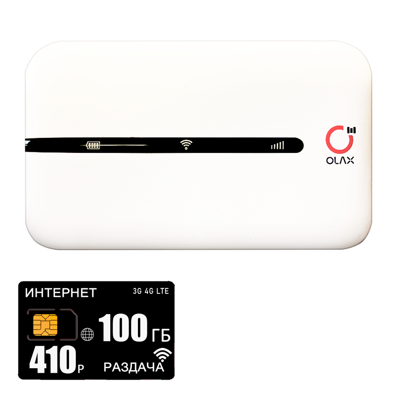 

Мобильный роутер Olax mt10 (olaxMT10-ros410-100gb-pro-sb), Белый, mt10