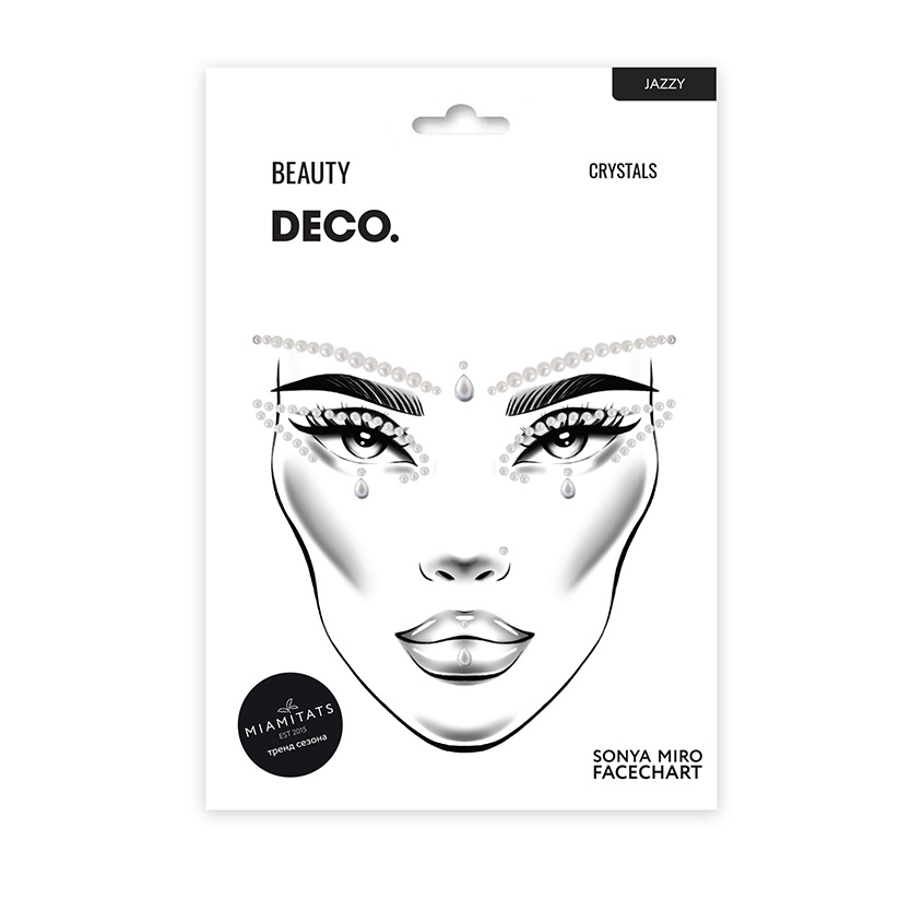 Кристаллы для лица и тела DECO. FACE CRYSTALS by Miami tattoos (Jazzy) стразы кристаллы прямоугольные