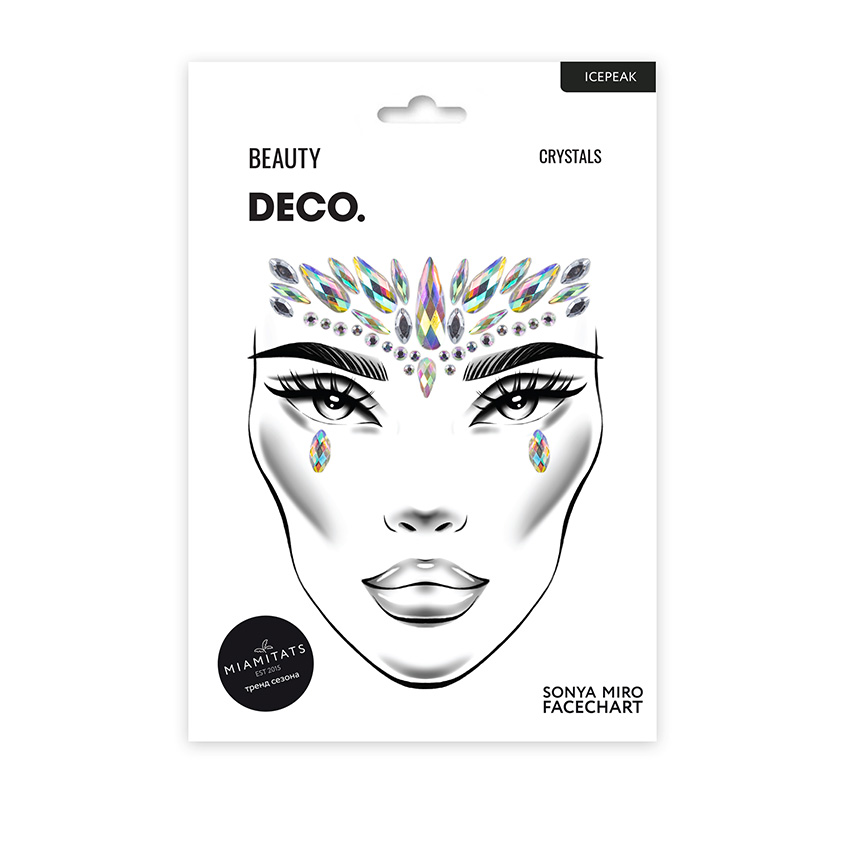 Кристаллы для лица и тела DECO. FACE CRYSTALS by Miami tattoos (Icepeak) панама icepeak