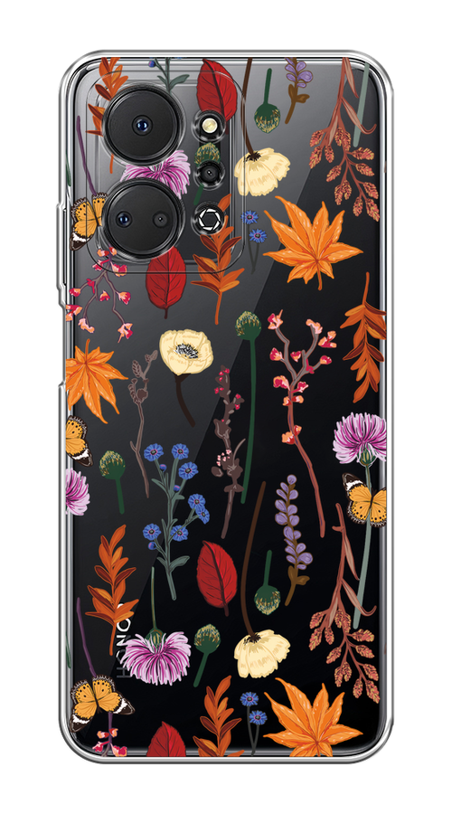 

Чехол на Honor X7A/X7A Plus "Orange Purple flowers", Оранжевый;красный;розовый;желтый;прозрачный, 6120650-1