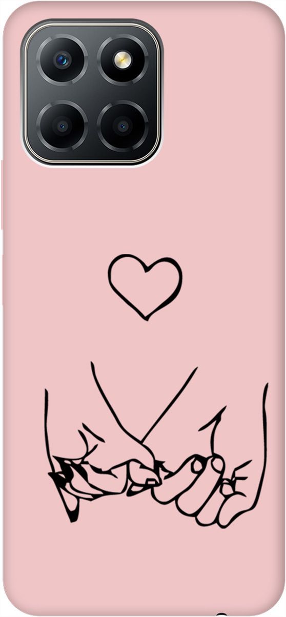 

Чехол на Honor X6/X8 5G с принтом "Lovers Hands" розовый, Розовый;черный, 158200