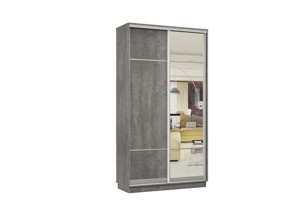 

Шкаф-купе двухдверный Проксима бетон, Серый, Проксима