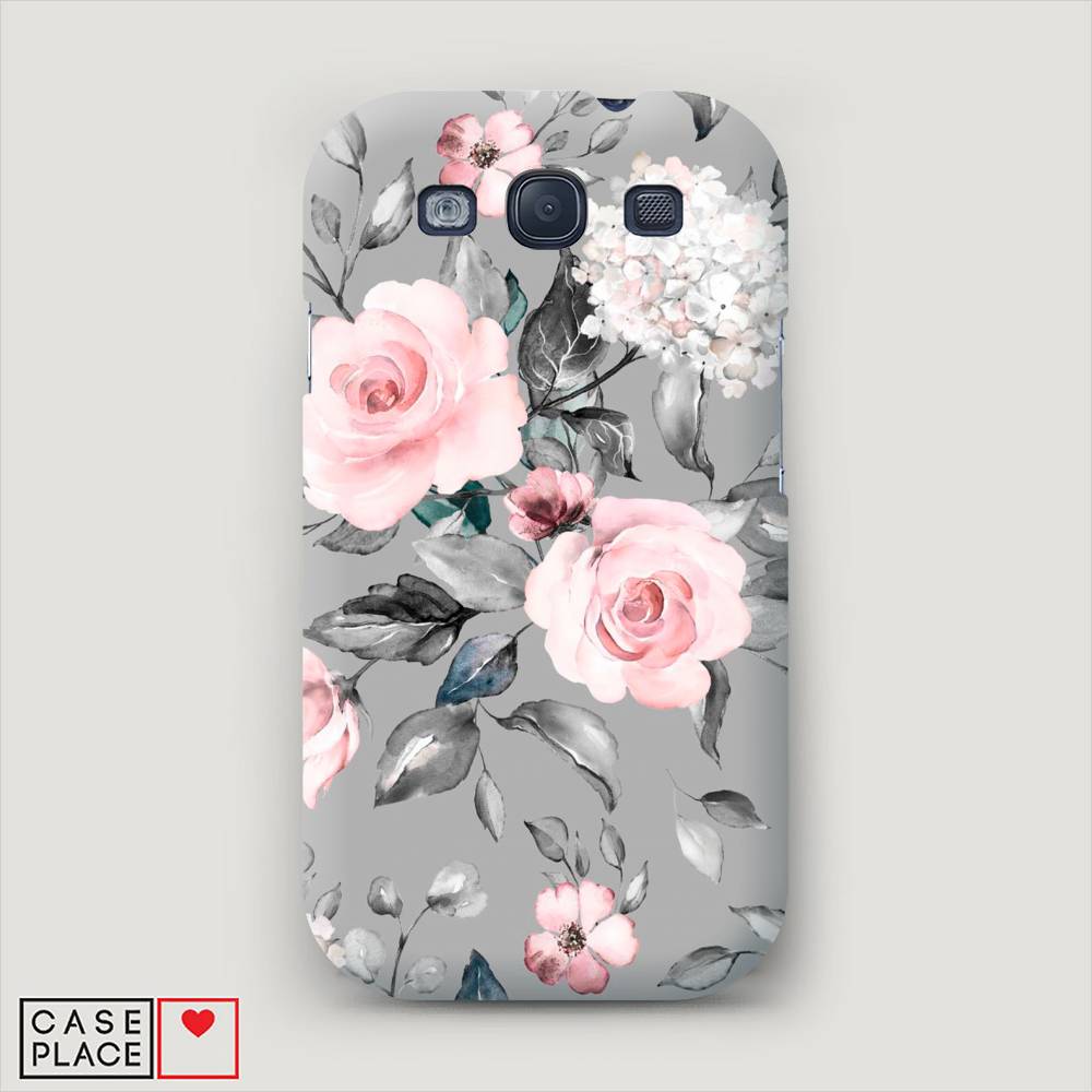 фото Чехол awog "розы на сером" для samsung galaxy s3