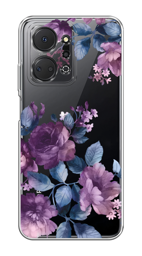 

Чехол на Honor X7A/X7A Plus "Purple Blossoms", Синий;фиолетовый, 6120650-1