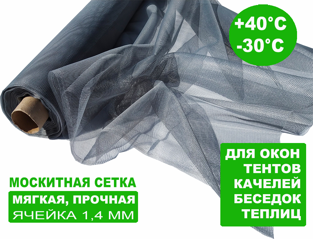 Москитная сетка БЕТЕКС серая 1,5 х 5 м