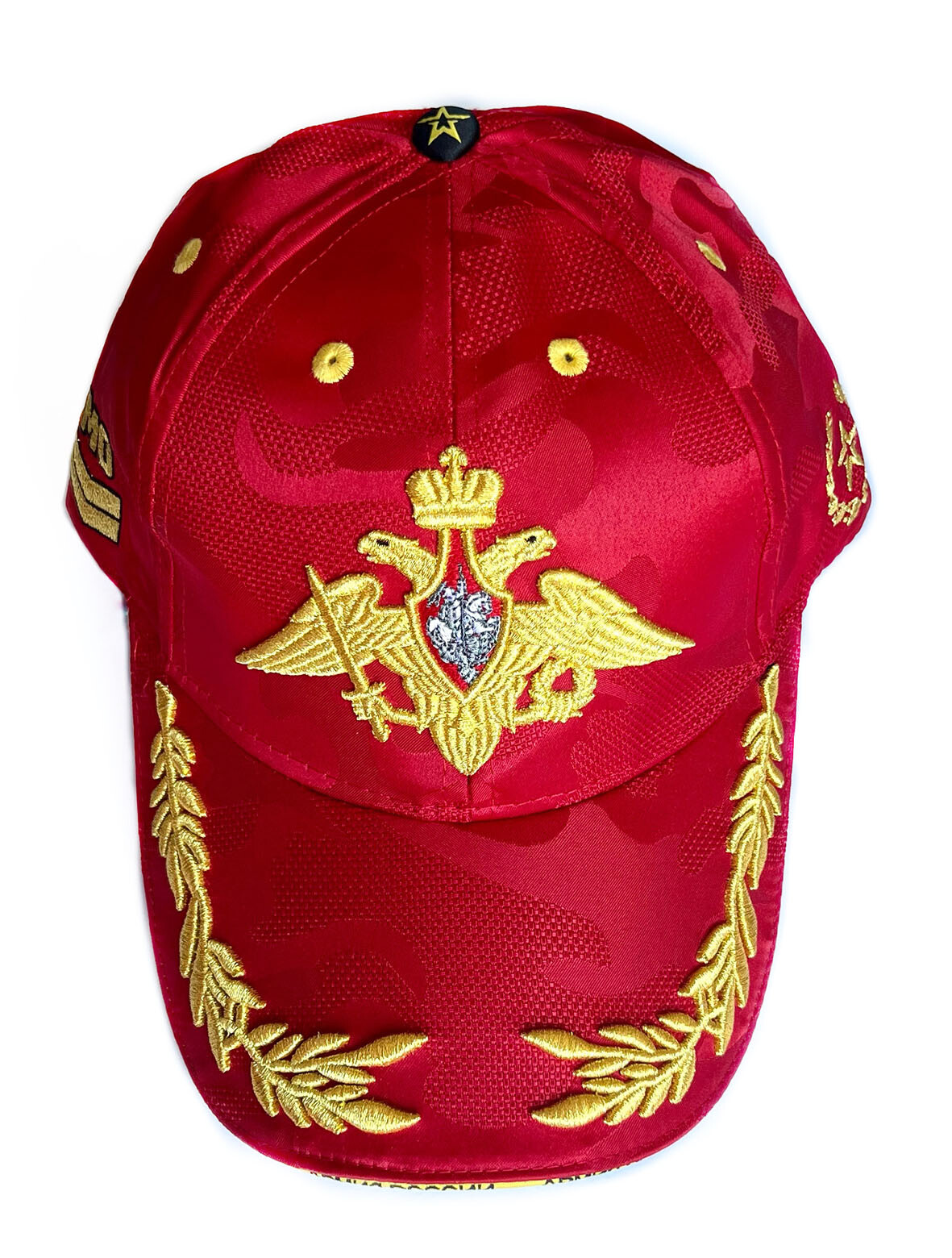 Бейсболка унисекс Лига Звезд герб Российской Армии красная, р. 56-62