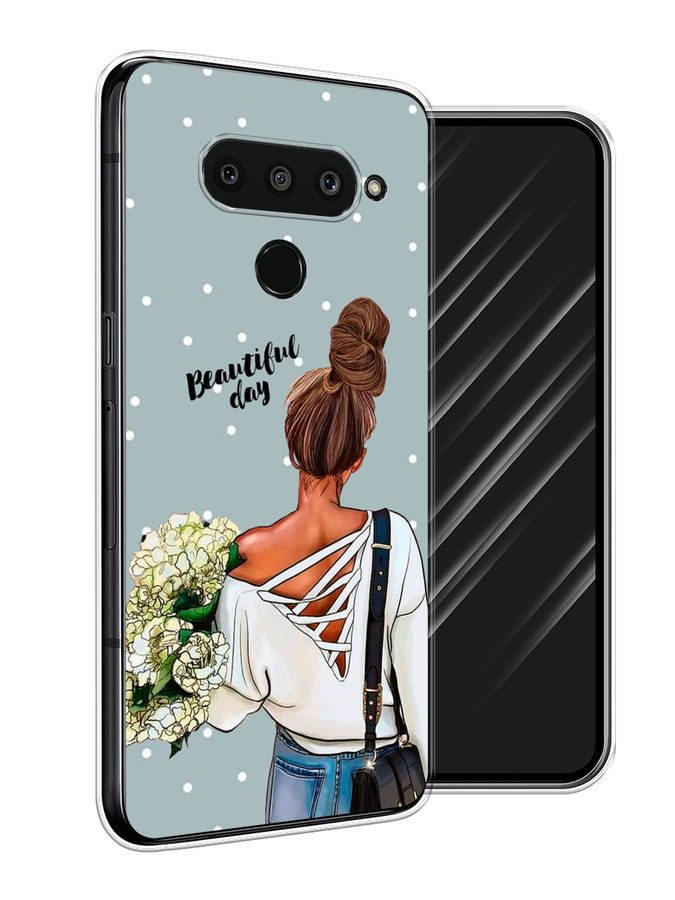 

Чехол Awog на LG V50 ThinQ "Beautiful day", Голубой;коричневый;бежевый, 83850-6