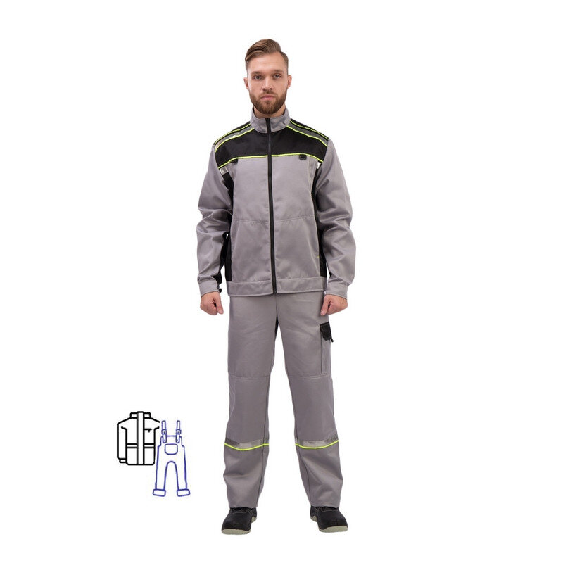 

Костюм рабочий NoBrand 1002336 серый 64-66, 182-188