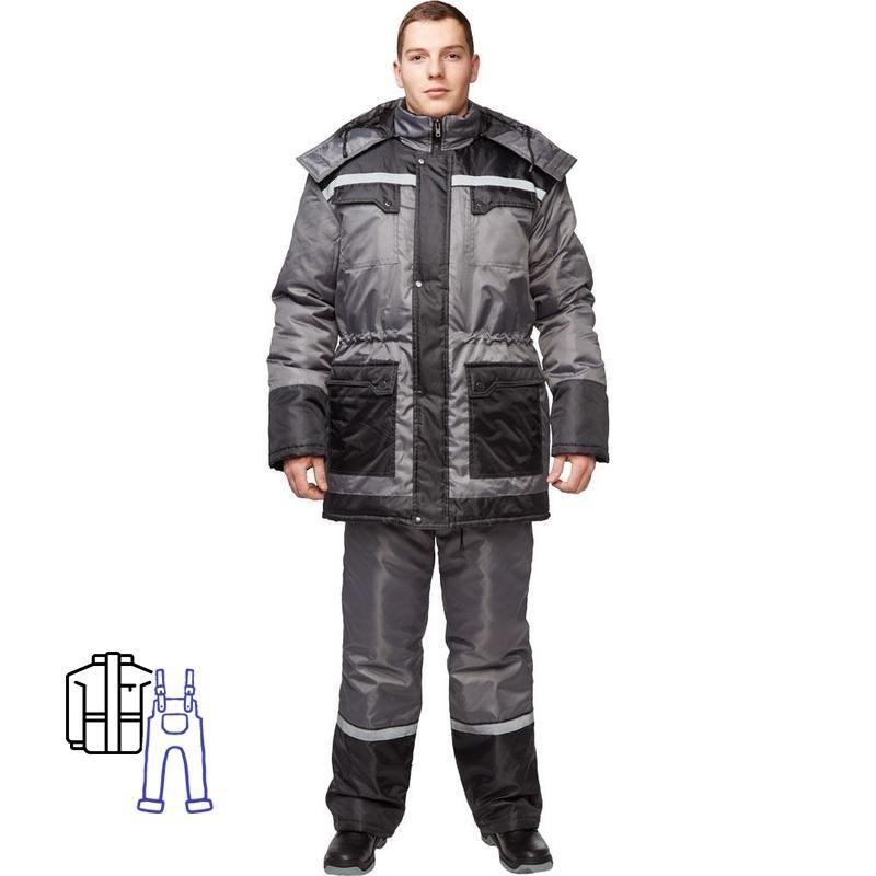 

Костюм рабочий мужские NoBrand з27-КПК серые/черные 56-58, 182-188, Серый, з27-КПК
