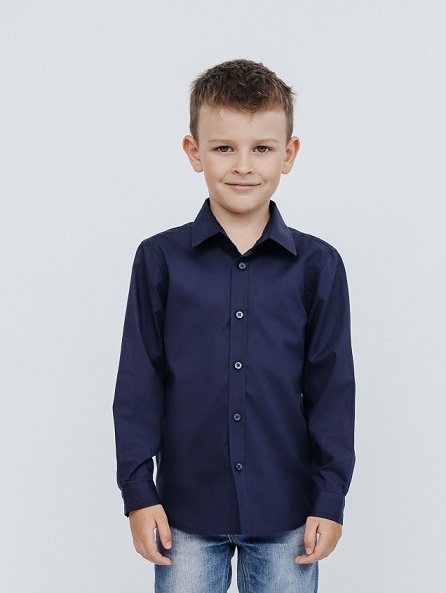Рубашка детская Cherubino CWJB 63168-41, темно-синий, 152