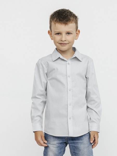 Рубашка детская Cherubino CWJB 63168-23, серый, 128 куртка детская cherubino cwk 62489 1 серый 92