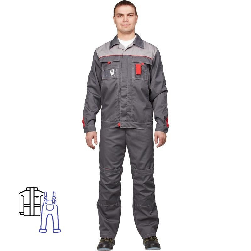 

Костюм рабочий NoBrand 314485 серый 60-62, 182
