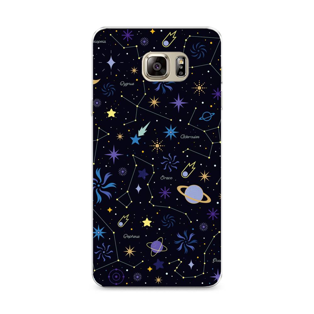 

Чехол на Samsung Galaxy Note 5 "Цветной космос", Желтый, 23550-2