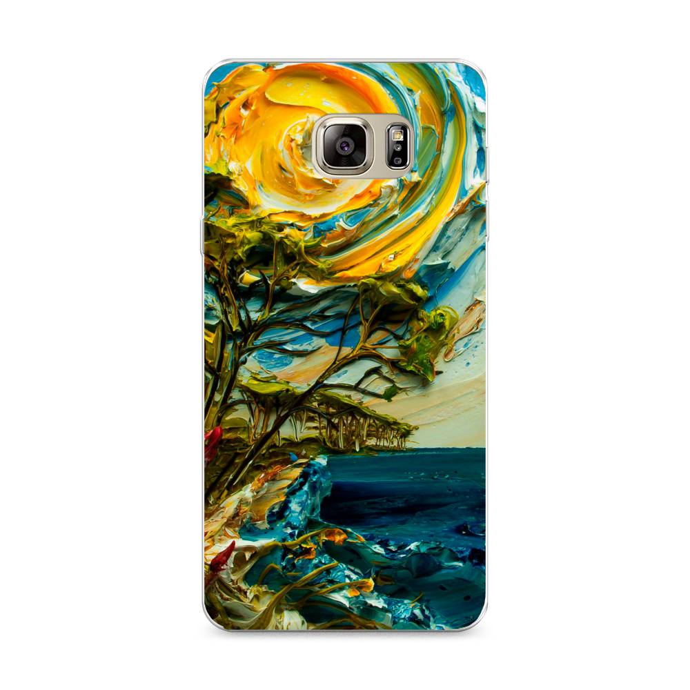 

Чехол на Samsung Galaxy Note 5 "Солнце живопись", Желтый;синий, 23550-4
