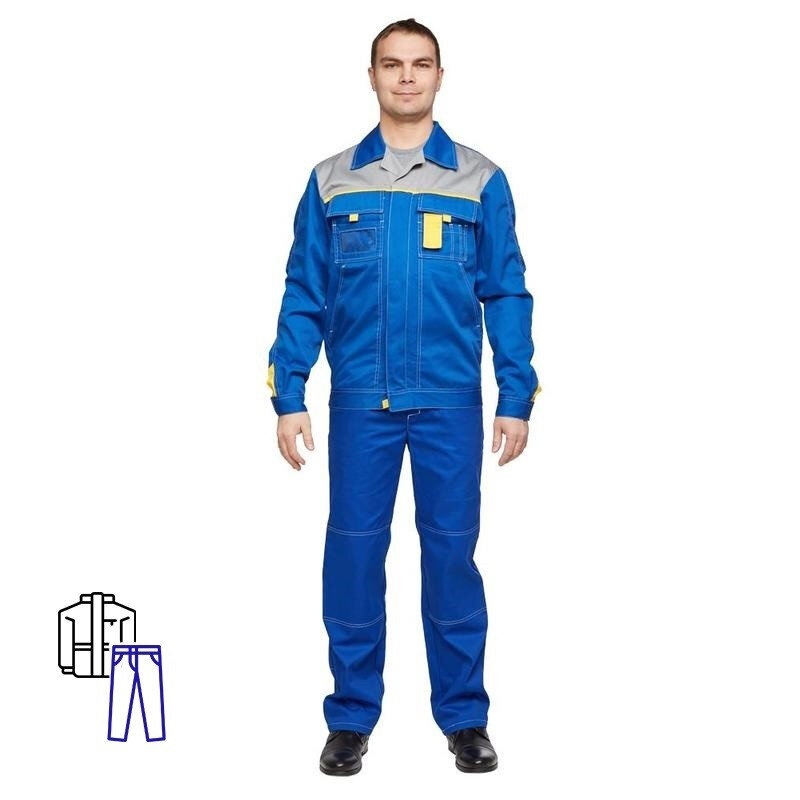 

Костюм рабочий NoBrand 816090 серый/синий 64-66, 170-176