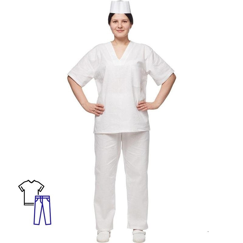 

Костюм рабочий NoBrand 93679 белый 60-62, 170-176