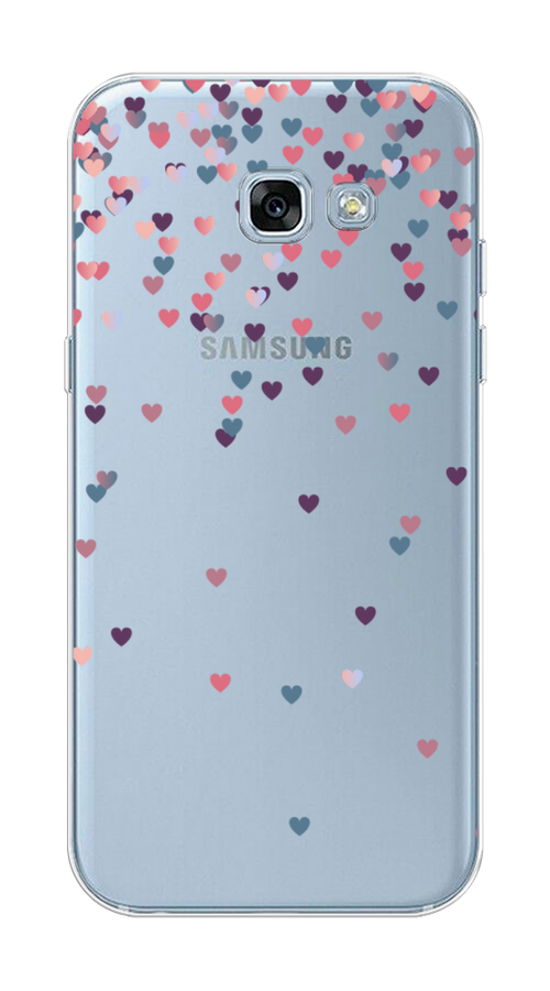 

Чехол на Samsung Galaxy A3 2017 "Посыпка сердечки", Розовый;фиолетовый, 20350-3
