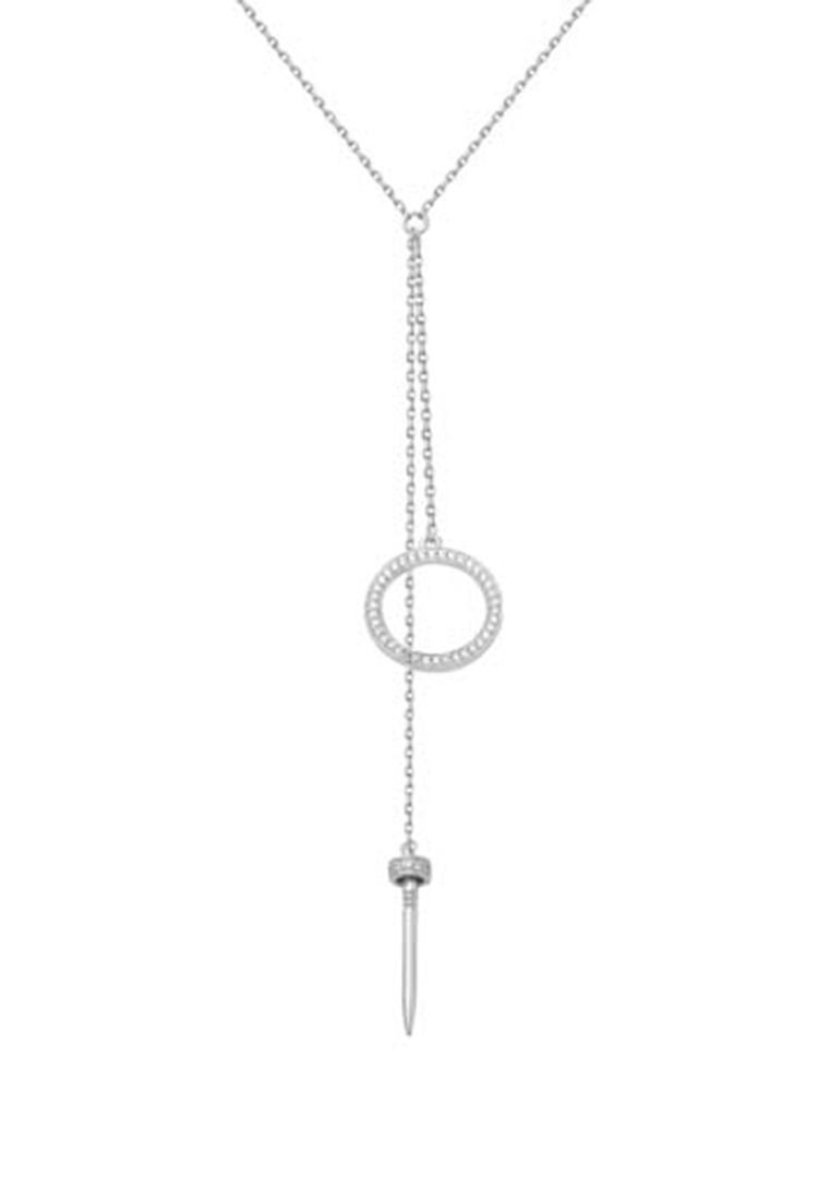 

Колье-галстук из серебра 40 см Kari Jewelry 1610018184-501, фианит, 1610018184-501