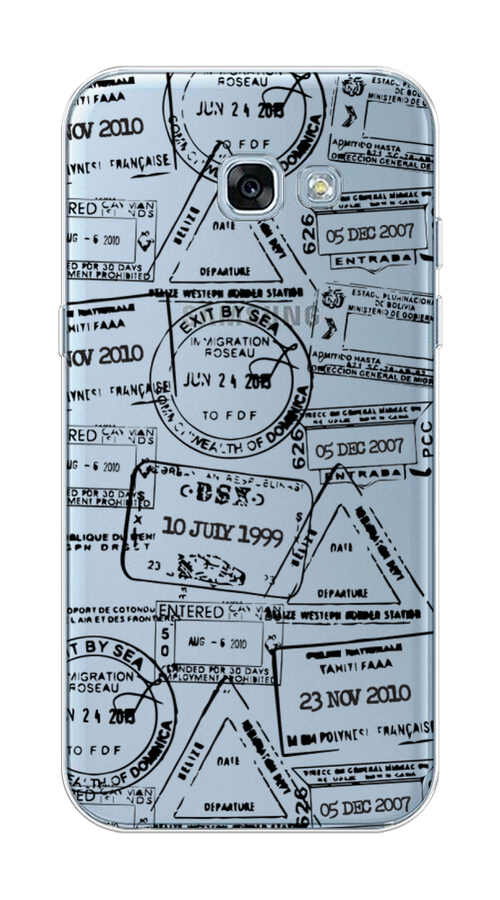 

Чехол на Samsung Galaxy A3 2017 "Visa stamps 2", Белый;черный;серый, 20350-2